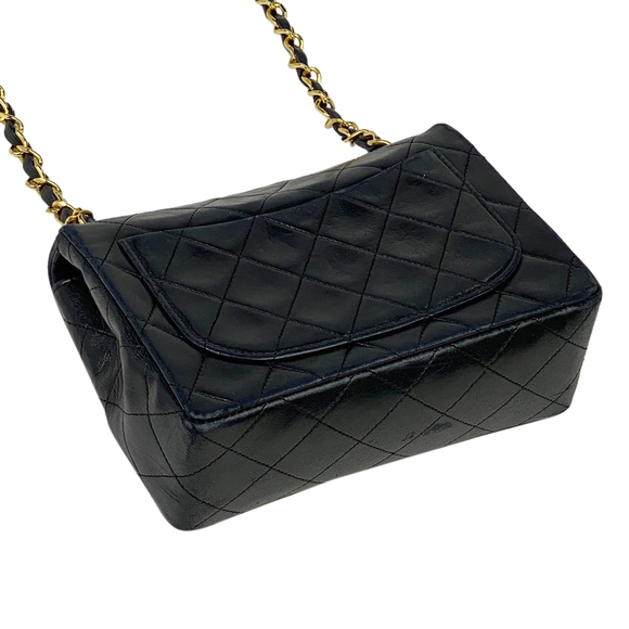 Chanel Black Matelasse Coco Single Mark Chain Shoulder Leather Mini Bag Flap - Picture 1 of 15